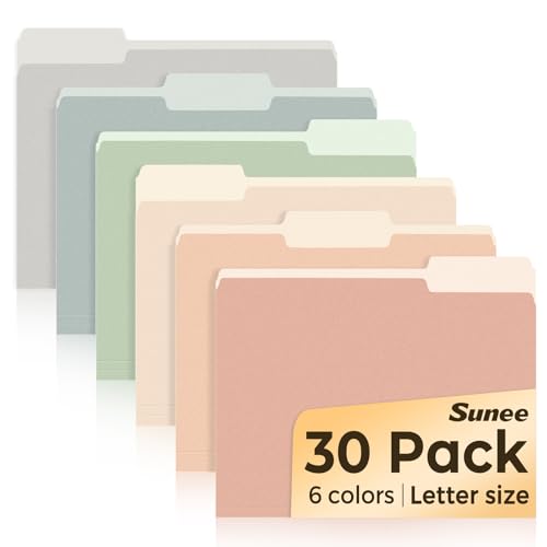 Minimalist SUNEE File Folders, 30 Pack Manilla Folders 8.5 x for Daily Use
