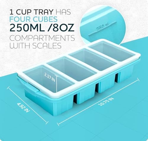 Eco-Friendly XOMOO Silicone Freezer Tray With Lid - Soup Freezer Container