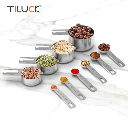 Modern TILUCK Stainless Steel Measuring Cups & Spoons Kit