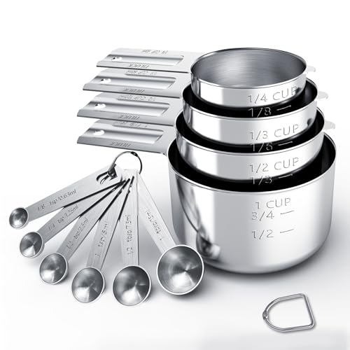 Modern TILUCK Stainless Steel Measuring Cups & Spoons Kit