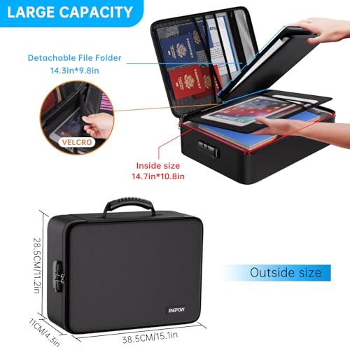Classic ENGPOW Fireproof File Organizer Bag with 13 Colorful Kit