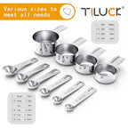Modern TILUCK Stainless Steel Measuring Cups & Spoons Kit