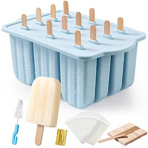 Minimalist Popsicles Molds, MEETRUE 12 Pieces Silicone Popsicle Molds  BPA-free for Daily Use