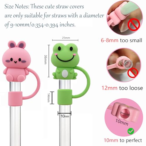 Modern LDKEDKF 11Pcs Straw Cover for Cup, Silicone Straw Topper for Daily Use