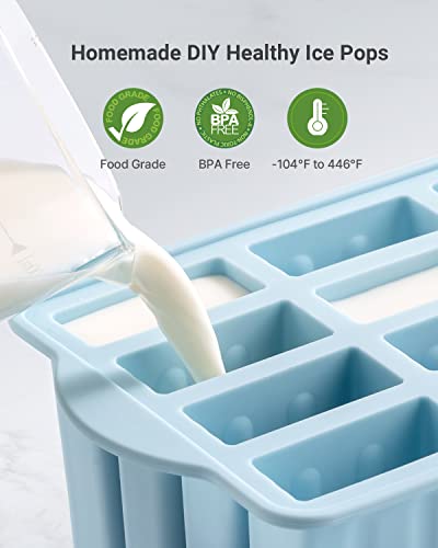 Minimalist Popsicles Molds, MEETRUE 12 Pieces Silicone Popsicle Molds  BPA-free for Daily Use