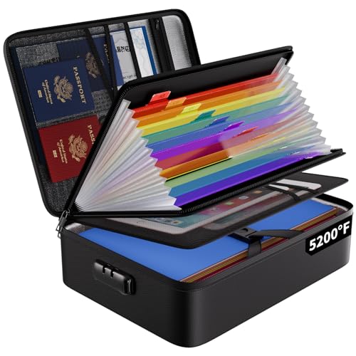 Classic ENGPOW Fireproof File Organizer Bag with 13 Colorful Kit