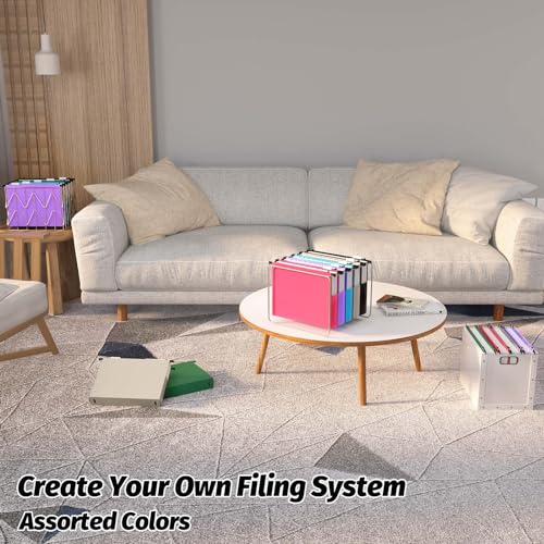 Minimalist Extra Capacity Plastic Hanging File Folders,12 Pack Essentials