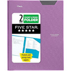 Modern Five Star 2-Pocket Folder, Plastic Folder with Stay-Put Collection