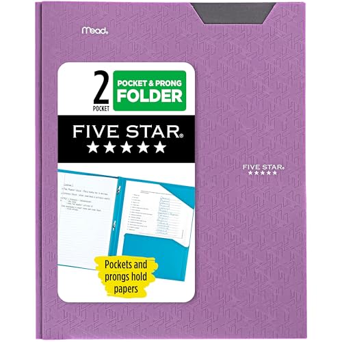 Modern Five Star 2-Pocket Folder, Plastic Folder with Stay-Put Collection