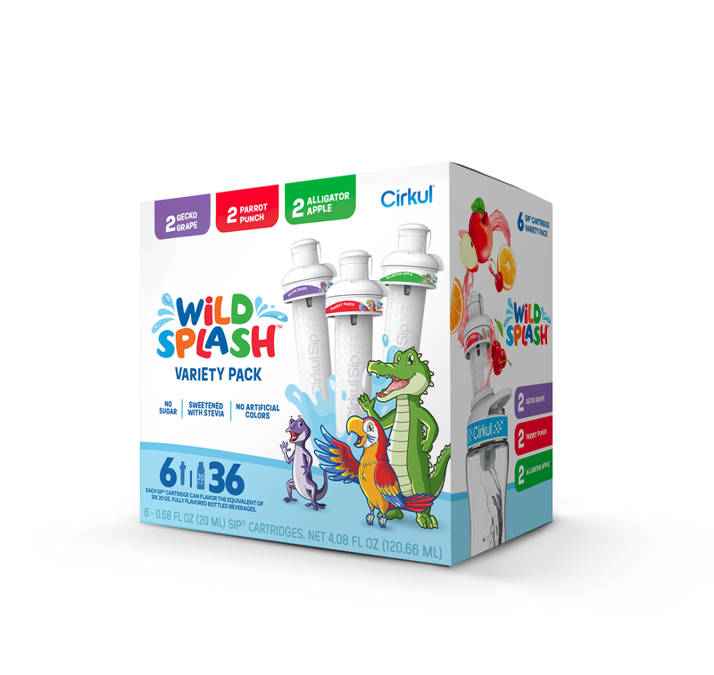 Sugar-Free Wild Splash 6-Pack Variety Pack 2TB7 - Zero-Calorie Multi-Flavor Sip Pods for Water Bottle Detail