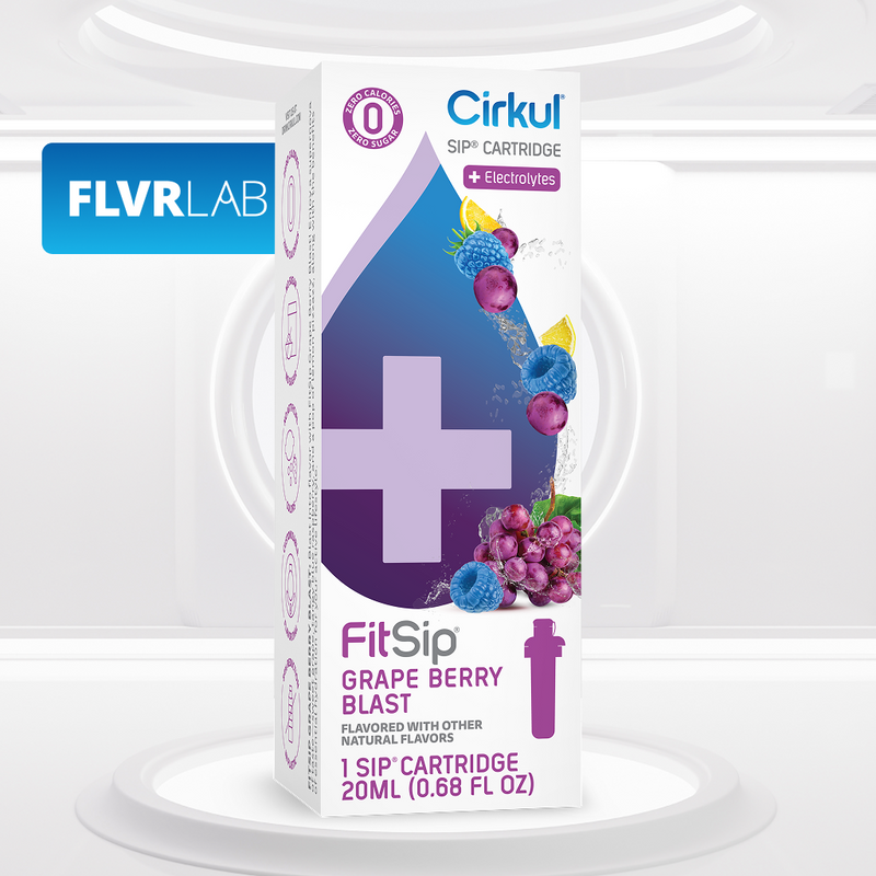 Vitamin-Infused FitSip Grape Berry Blast DPFR - Sugar-Free Fruit Flavor Cartridge Refill Detail