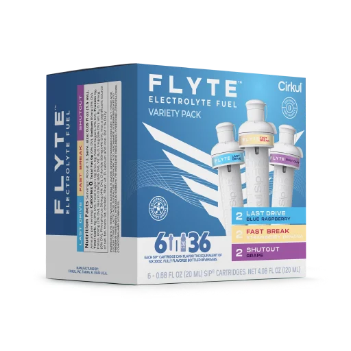 Natural Fruit Flavored Flyte 6-Pack Variety Pack MMZB - Vitamin-Infused Natural Refreshing Flavor Core Detail