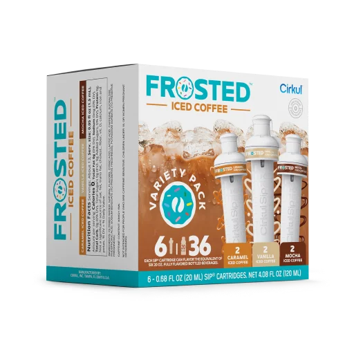 Vitamin-Infused Frosted Iced Coffee 6-Pack Variety Pack RAJT - Sugar-Free Fruit Flavor Cartridge Refill Detail