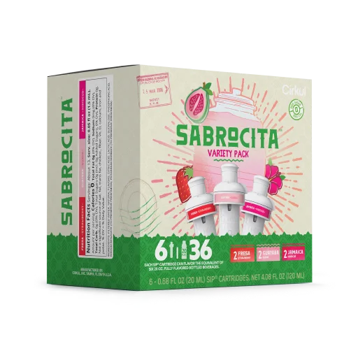 Vitamin-Infused Sabrocita 6-Pack Variety Pack E8JI - Electrolyte Hydration Enhanced Taste Cartridges Detail
